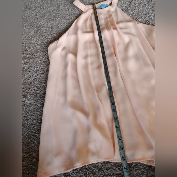CeCe Pleated Halter Neck Sleeveless Peach Blouse Medium NWT - Picture 8 of 9